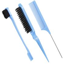 Conjunto de escovas de cabelo Geiserailie Slick Back Bristle Brush Women