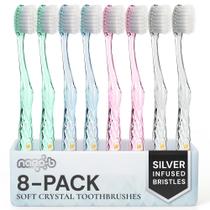 Conjunto de Escovas de Dente Nano-b 8 Unidades Prata Cerdas Macias e Médias Conjunto de Escovas de Dente Nano-b 8 Unidades Prata Cerdas Macias e Médias