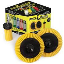 Conjunto de escovas de limpeza de argamassa para azulejos Drillbrush, pacote com 3 pincéis amarelos