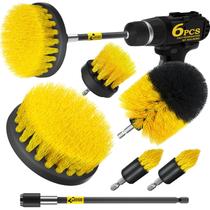 Conjunto de escovas de limpeza Holikme Power Scrubber, pacote com 6 unidades, amarelo