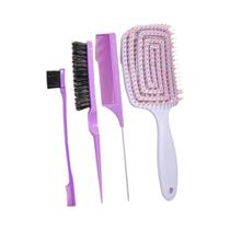 Conjunto De Escovas De Massagem Relaxantes E Elásticas 5 Peças Escova De Cabelo Com Design Oco Conjunto De Escovas De Massagem Relaxantes E Elásticas 5 Peças Escova De Cabelo Com Design Oco