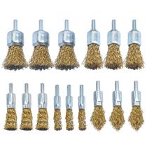Conjunto de escovas de ponta de arame Hiqalty Brass Coated, pacote com 15 unidades para furadeira