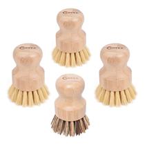 Conjunto de escovas de prato de bambu ANTYA com 4 cabeças de escova de reposição Conjunto de escovas de prato de bambu ANTYA com 4 cabeças de escova de reposição