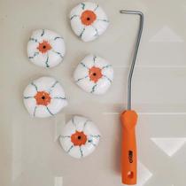 Conjunto De Escovas De Rolo Em Forma De Abóbora Com 6 Peças Para Pintura De Cantos, Bordas E Frestas