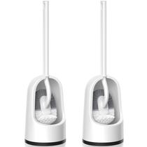 Conjunto de escovas de vaso sanitário TRENTI, pacote com 2 unidades com suporte, cerdas curvas, branco