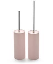 Conjunto de escovas de vaso sanitário Viosuniu Matt Pink Ceramic com alça de aço inoxidável Conjunto de escovas de vaso sanitário Viosuniu Matt Pink Ceramic com alça de aço inoxidável