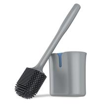 Conjunto de escovas e suportes para vaso sanitário MR.SIGA montado na parede cinza Conjunto de escovas e suportes para vaso sanitário MR.SIGA montado na parede cinza