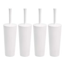Conjunto de escovas e suportes para vaso sanitário, pacote com 4 unidades Amazon Basics White