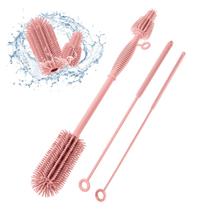 Conjunto de escovas para mamadeiras e limpador de palhas Leucite Silicone Conjunto de escovas para mamadeiras e limpador de palhas Leucite Silicone