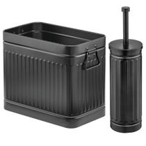 Conjunto de escovas para vaso sanitário MDesign Metal Compact Black - 2 peças