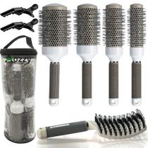 Conjunto de escovas redondas Aozzy Blow Drying com cerdas de javali curvas