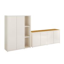 Conjunto de Escritório 2 Peças Armário Livreiro e Balcão Oslo - ViaNossa Conjunto de Escritório 2 Peças Armário Livreiro e Balcão Oslo - ViaNossa