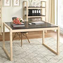 Conjunto de Escritório 2 Peças com Mesa e Estante em Madeira Maciça Guará Yescasa Conjunto de Escritório 2 Peças com Mesa e Estante em Madeira Maciça Guará Yescasa