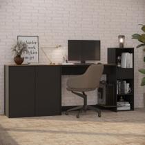 Conjunto De Escritório 3 Peças Tech Office Mesa Armário E Ap - Preto E Cedro Preto E Cedro Conjunto De Escritório 3 Peças Tech Office Mesa Armário E Ap - Preto E Cedro Preto E Cedro