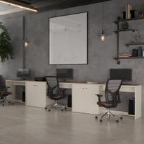 Conjunto De Escritório 5 Peças Tech Office 3 Mesas E 2 Apara - Off White E Cedro Off White E Cedro Conjunto De Escritório 5 Peças Tech Office 3 Mesas E 2 Apara - Off White E Cedro Off White E Cedro