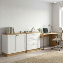 Conjunto de Escritório Composto 3 Peças 100% Mdf Office