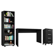 Conjunto De Escritório Home Office 3 Com Peças Gávea Preto - Mpozenato Conjunto De Escritório Home Office 3 Com Peças Gávea Preto - Mpozenato