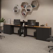 Conjunto de Escritório Smart 1 Livreiro 2 Buffet e 2 Mesas 90cm Conjunto de Escritório Smart 1 Livreiro 2 Buffet e 2 Mesas 90cm