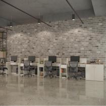 Conjunto de Escritório Smart 3 Livreiro 1 Buffet e 4 Mesas 90cm