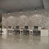 Conjunto de Escritório Smart 3 Livreiro 2 Buffet e 4 Mesas 90cm Conjunto de Escritório Smart 3 Livreiro 2 Buffet e 4 Mesas 90cm