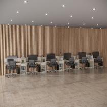 Conjunto de Escritório Smart 5 Livreiro e 6 Mesas 90cm Conjunto de Escritório Smart 5 Livreiro e 6 Mesas 90cm