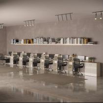 Conjunto de Escritório Smart 6 Livreiro 1 Buffet e 7 Mesas 90cm Conjunto de Escritório Smart 6 Livreiro 1 Buffet e 7 Mesas 90cm