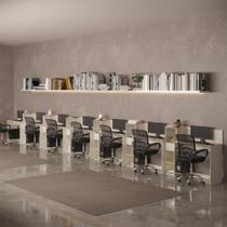 Conjunto de Escritório Smart 6 Livreiro e 7 Mesas 90cm Conjunto de Escritório Smart 6 Livreiro e 7 Mesas 90cm