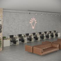 Conjunto de Escritório Smart 7 Livreiro 2 Buffet e 8 Mesas 90cm