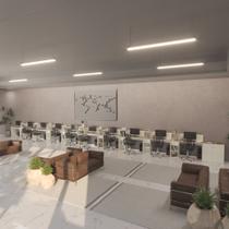 Conjunto de Escritório Smart 9 Livreiro 1 Buffet e 10 Mesas 90cm