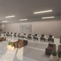 Conjunto de Escritório Smart 9 Livreiro 2 Buffet e 10 Mesas 90cm