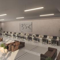 Conjunto de Escritório Smart 9 Livreiro e 10 Mesas 90cm