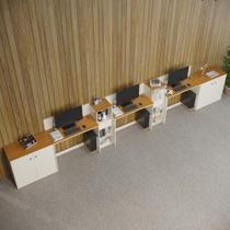 Conjunto De Escritório Tech 2 Livreiro 2 Buffet E 3 Mesas 90 - Off White E Cedro Off White E Cedro Conjunto De Escritório Tech 2 Livreiro 2 Buffet E 3 Mesas 90 - Off White E Cedro Off White E Cedro