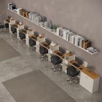 Conjunto De Escritório Tech 6 Livreiro 1 Buffet E 7 Mesas 90 - Off White E Cedro Off White E Cedro Conjunto De Escritório Tech 6 Livreiro 1 Buffet E 7 Mesas 90 - Off White E Cedro Off White E Cedro