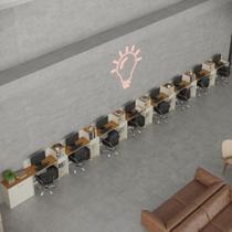 Conjunto De Escritório Tech 7 Livreiro 1 Buffet E 8 Mesas 90 - Off White E Cedro Off White E Cedro Conjunto De Escritório Tech 7 Livreiro 1 Buffet E 8 Mesas 90 - Off White E Cedro Off White E Cedro