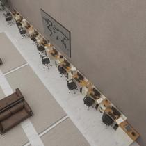 Conjunto De Escritório Tech 9 Livreiro 1 Buffet E 10 Mesas 9 - Off White E Cedro Off White E Cedro