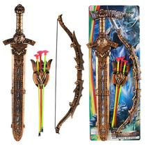 Conjunto de escudo de espada infantil com arco e flecha - brinquedo de cosplay