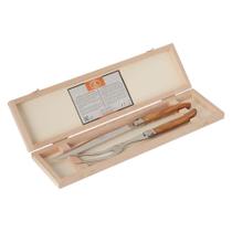 Conjunto de escultura Jean Dubost Laguiole Olive Wood Handles