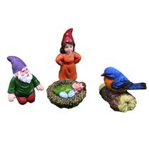Conjunto de esculturas Charming Garden Gnome Family Resin 180g