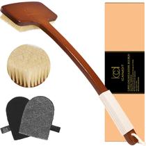 Conjunto de esfoliação iCandoit Boar Bristles Back Scrubber Bath Brush