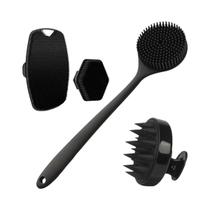 Conjunto De Esfoliantes Corporais De Silicone Macio 4PCS Escova Exfoliante Para O Rosto Massagem