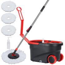 Conjunto de esfregões e baldes PULNDA 360 Spin com 3 recargas de microfibra Conjunto de esfregões e baldes PULNDA 360 Spin com 3 recargas de microfibra