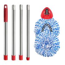 Conjunto de esfregões Hibaby 2 Spin Mop Head Substituição com alça de cedro
