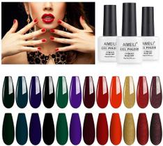 Conjunto de esmalte de gel AIMEILI Winter, 12 unidades, sem hema, vegano