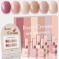 Conjunto de esmalte em gel Double Rhythm, 6 unidades, frasco da mesma cor de 15 ml