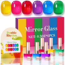 Conjunto de esmalte em gel Double Rhythm, 6 unidades, frasco da mesma cor de 15 ml