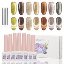 Conjunto de esmaltes ADHERE Cat Eye Gel 7 cores 12 mL com ímã