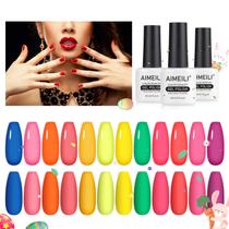 Conjunto de esmaltes AIMEILI Gel, 12 cores, vegano, sem hema Conjunto de esmaltes AIMEILI Gel, 12 cores, vegano, sem hema