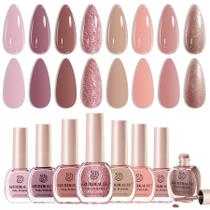 Conjunto de Esmaltes AZUREBEAUTY - 8 Cores Rosa Nude e Glitter (10ml) Conjunto de Esmaltes AZUREBEAUTY - 8 Cores Rosa Nude e Glitter (10ml)