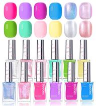 Conjunto de esmaltes Beetles 12 cores Neon Quick Dry com bolsa Conjunto de esmaltes Beetles 12 cores Neon Quick Dry com bolsa