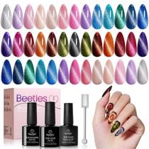 Conjunto de esmaltes Beetles Cat Eye Gel 20 cores com camada superior básica